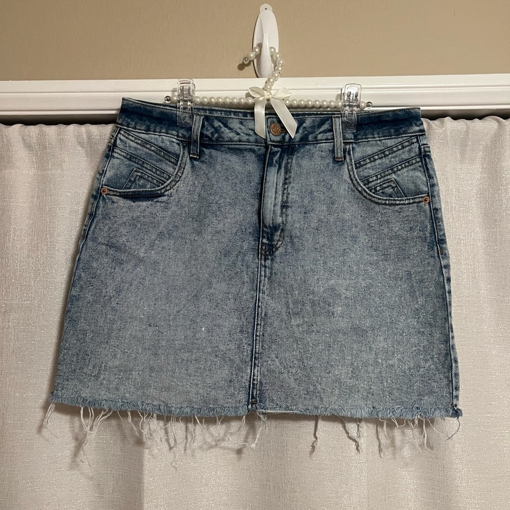 Wild Fable Blue Jean Pencil Mini Skirt Casual